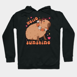 Hello sunshine a cute capybara ready for summer vacation Hoodie